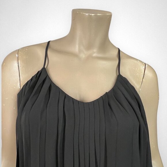 ROMEO & JULIET COUTURE Medium Accordion Pleated Chiffon Black Dress Party - Picture 5 of 10